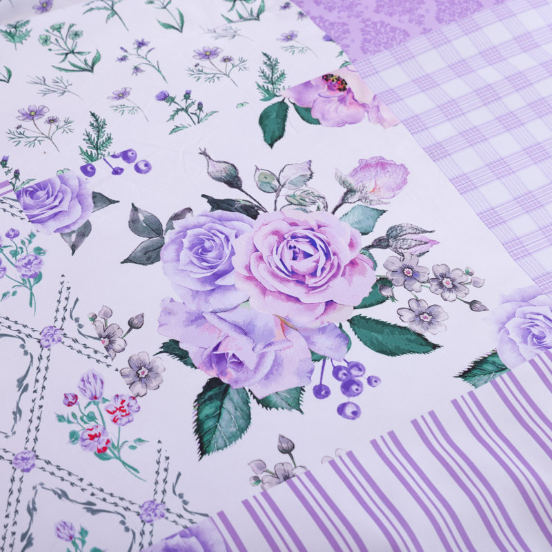 Floral Comforter Set - All Seasons Patchwork Flower Cozy Comforter With Pillowcases, Twin Comforter + 1 Standard Pillowcase