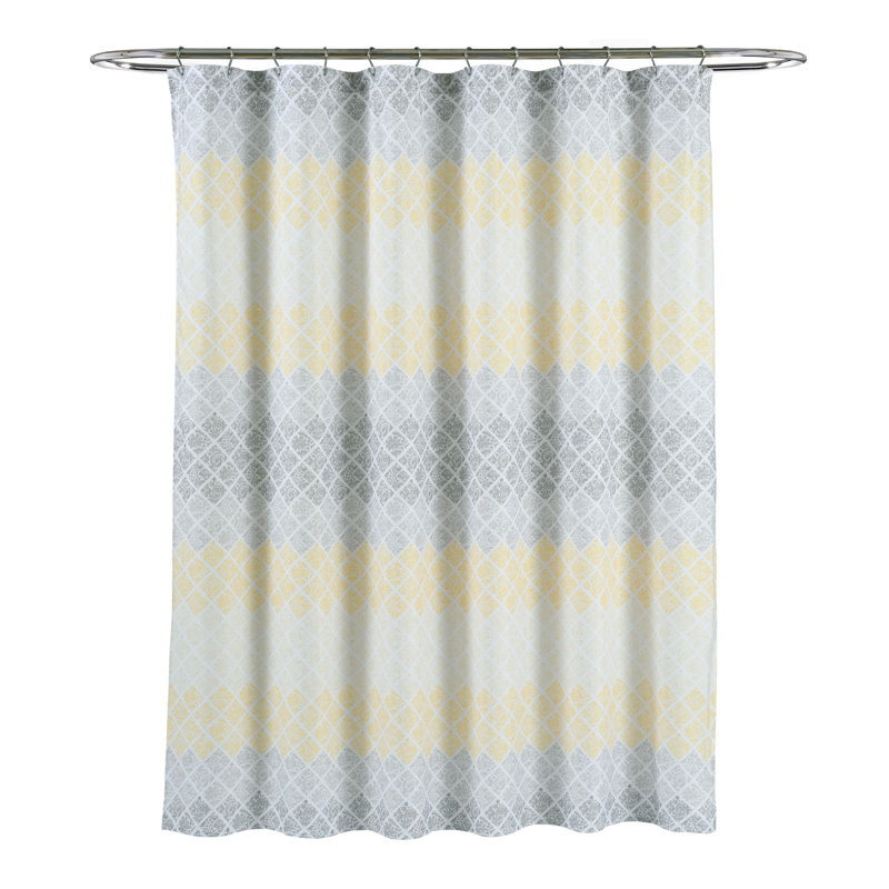 Rideau de douche Medallion, Jaune/gris