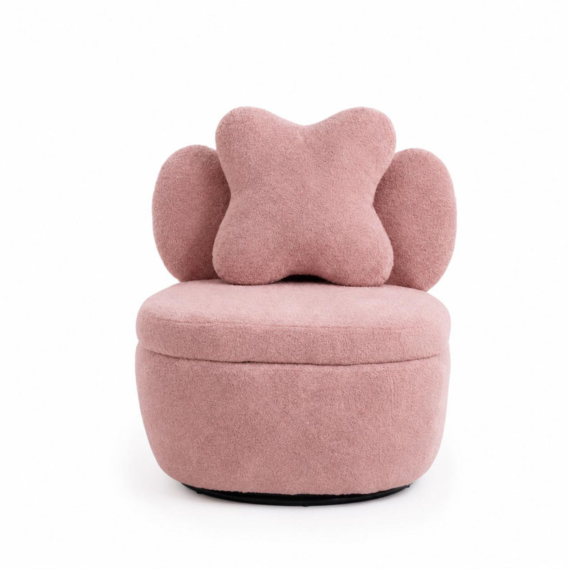 Upholstered Swivel Accent Chair, Pink