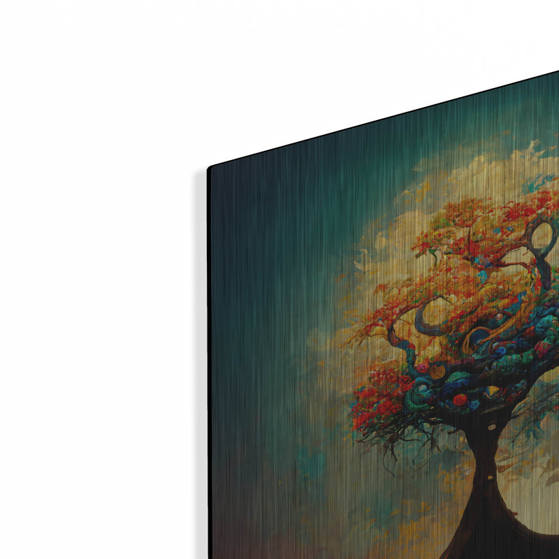 Arbre de vie 7 sur métal par Ray Heere, H 12 po x l 12 po
