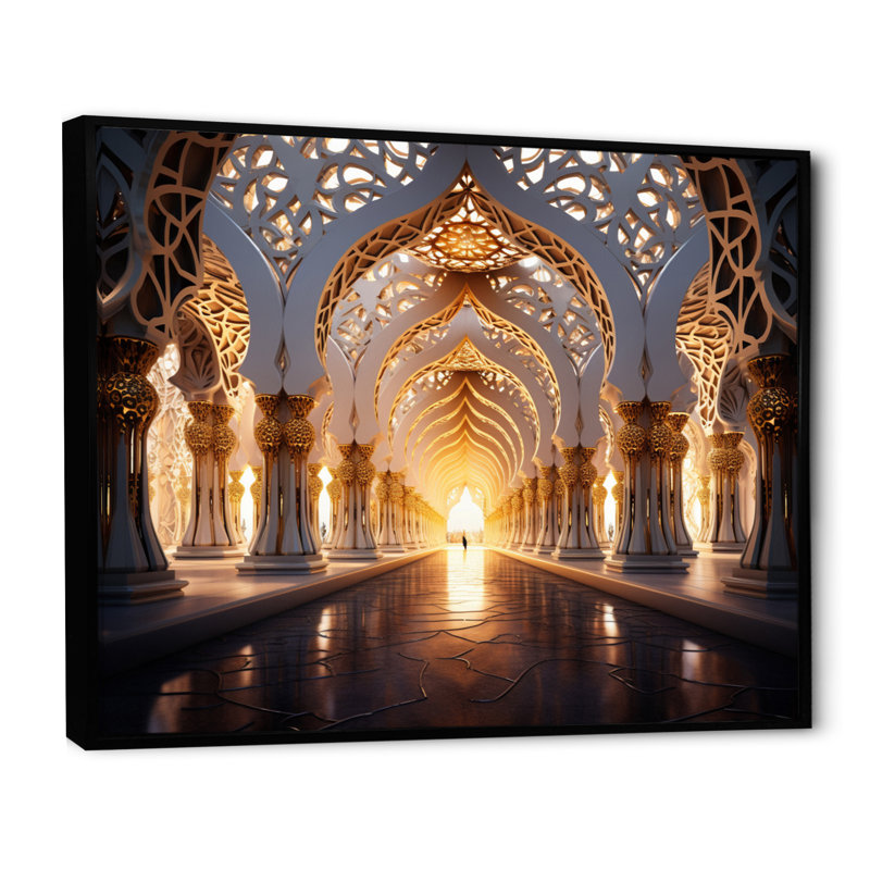 Art de l'Islam, Architecture islamique II - Art mural de l'Islam, Cadre flottant noir, H 12 po x l 20 po x P 1 po