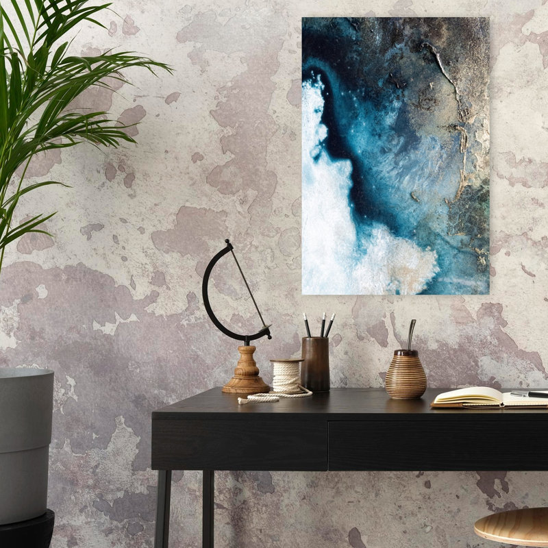 Énoncé décoratif - The Edge Abstract Fish Coastal Landscape, art mural, H 24 po x l 16 po