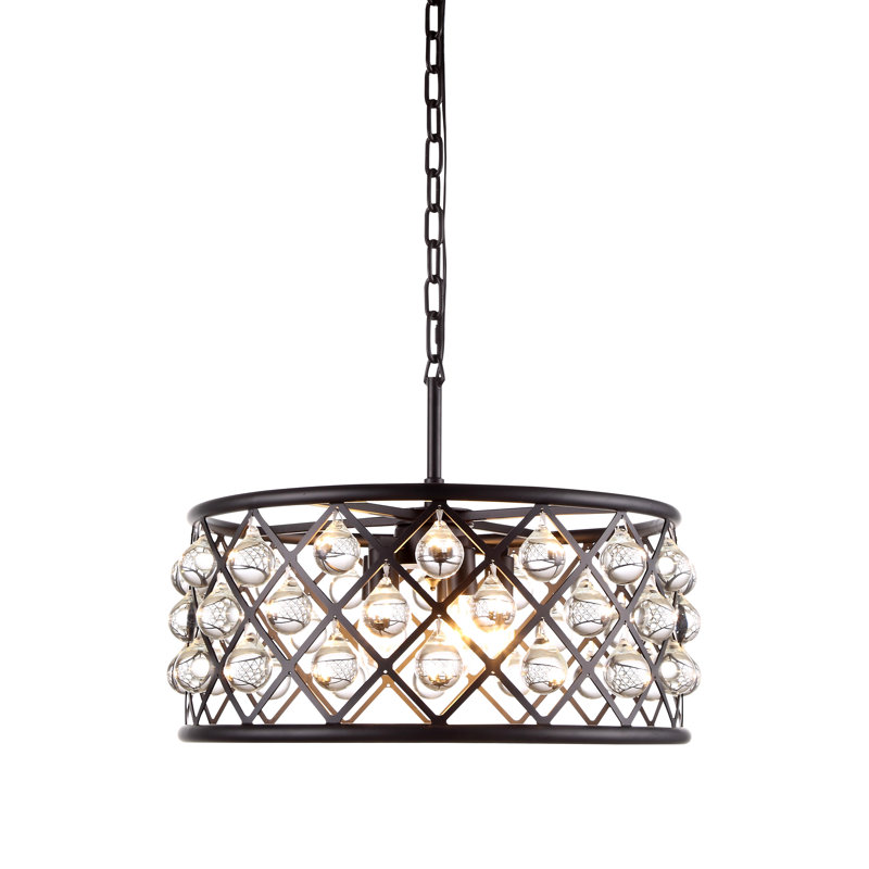 Lustre cylindrique unique à 5 lumières Swinney, Brun moka