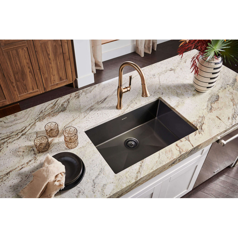 Ruvati 27-inch Undermount Stainless Steel Kitchen Sink 16 Gauge Single Bowl, Black