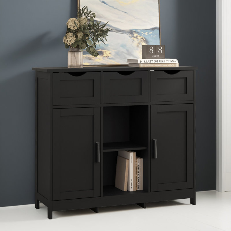 Console Armandino 35,43 po, Noir, noir, noir, noir