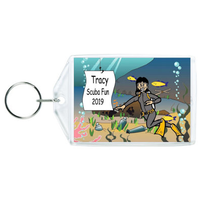 Personalized Scuba Diver - Female Acrylic Key Chain
