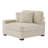 Stephania Upholstered White Faux Rabbit Fur Flannel Armchair with Pillow Back, One Arm Single Chair Module Part For Sectional Sofa-966329380