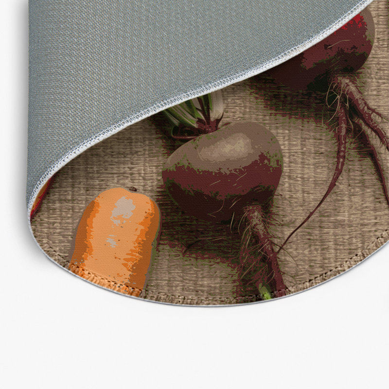 Tapis d'intérieur et d'extérieur brun Botanical, Rond 5 pi