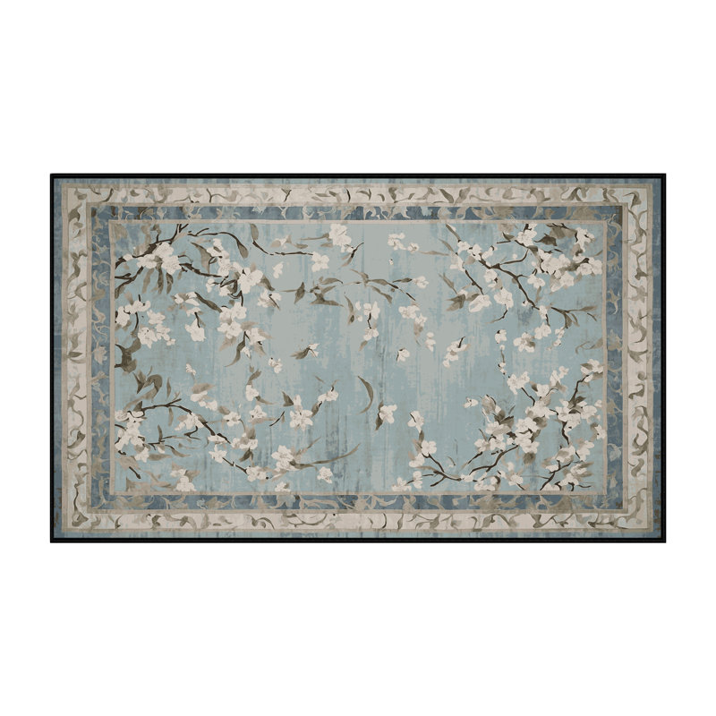 Machine Washable Gray Area Rug, Rectangle 2' x 3'
