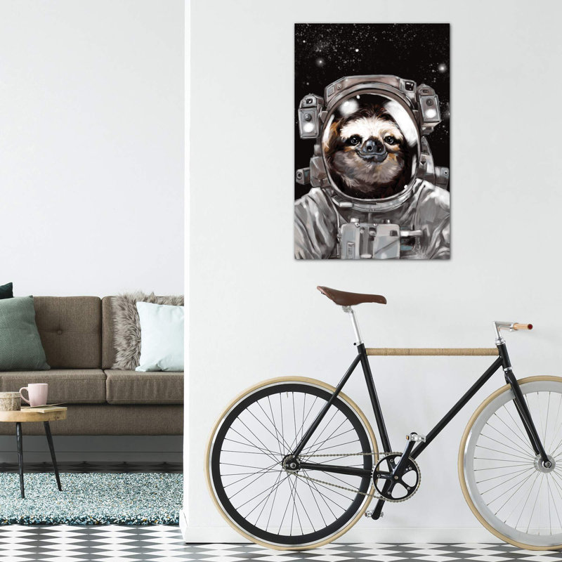 « astronaute sloth selfie », art, Toile tendue, H 40 po x l 26 po x P 1,5 po