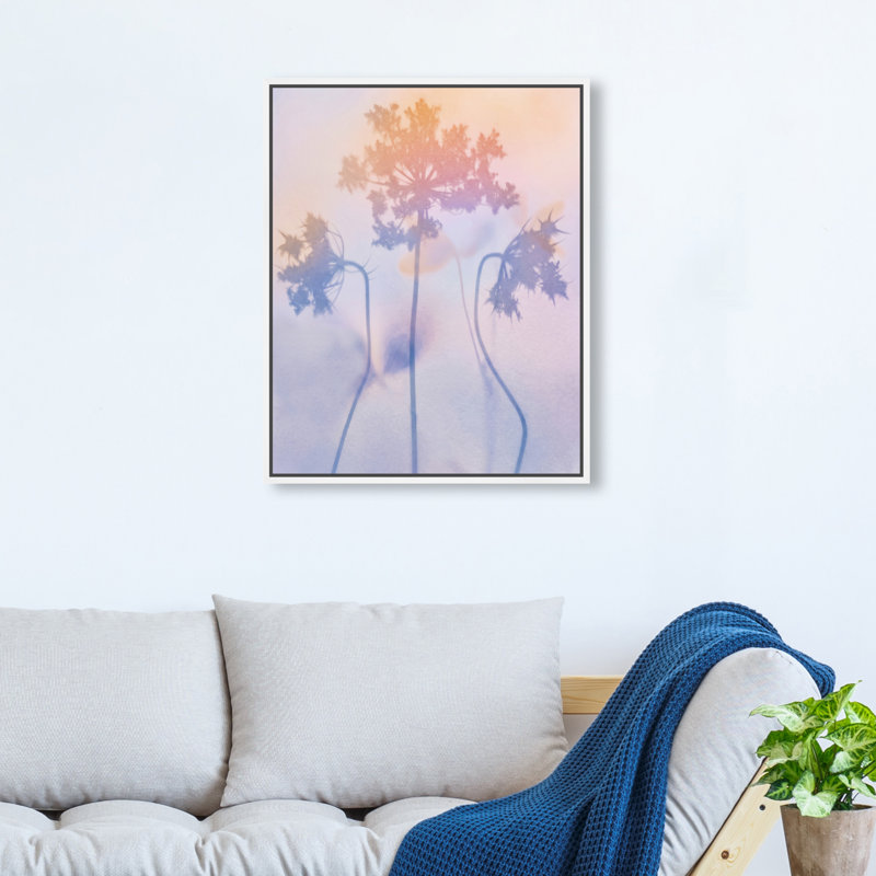 Lavender Shadows Print by Oliver Gal, 17"H x 21"W, White Floater Frame