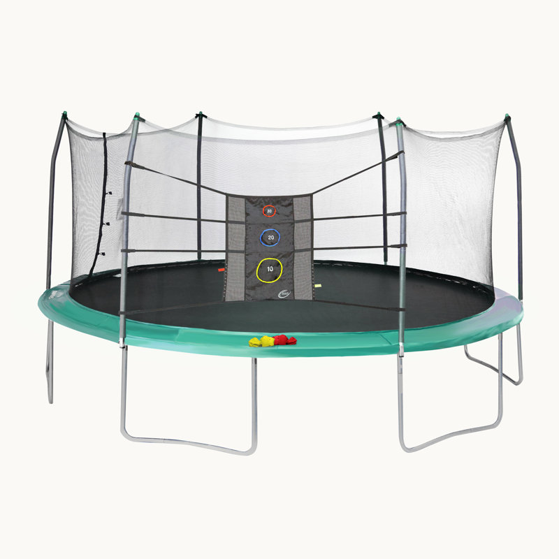 Skywalker Trampolines 17FT Oval Backyard Trampoline with Toss Game - Green, Green