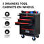 Chariot à outils à tiroirs avec roulettes