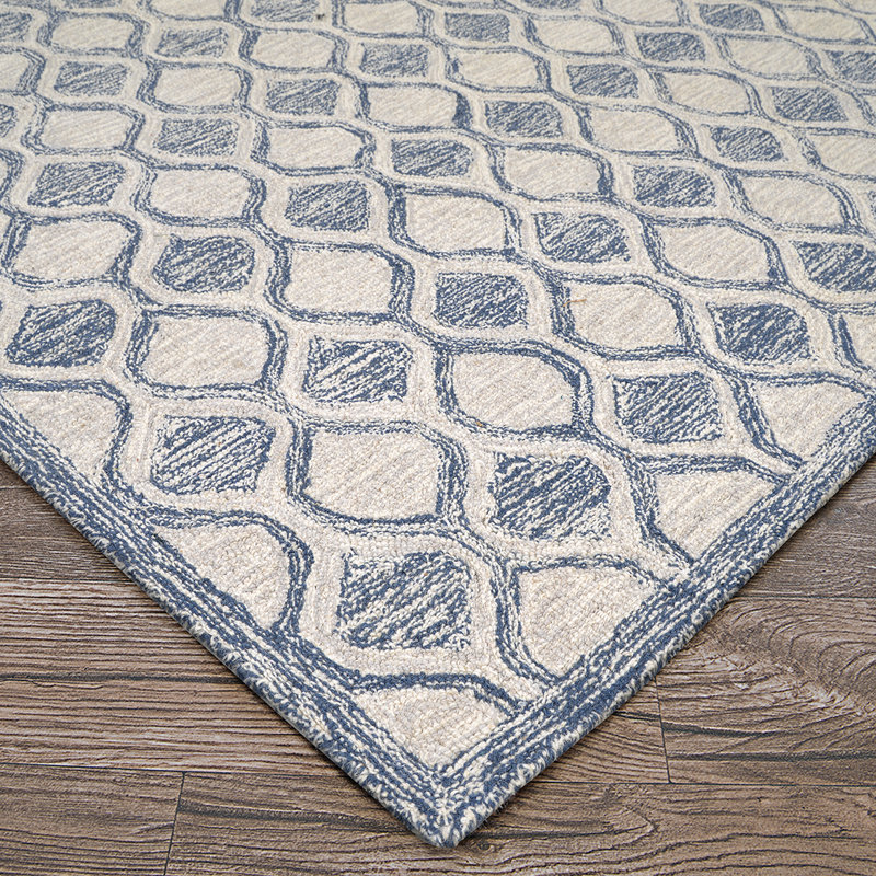 Wool Geometric Indoor Rug, Rectangle 6' x 9'