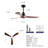 Hot Sales 52 Inch Modern Ceiling Fan With 3 Color Dimmable 3 Solide Wood Blades Remote Control Reversible DC Motor With Led Light-121071151