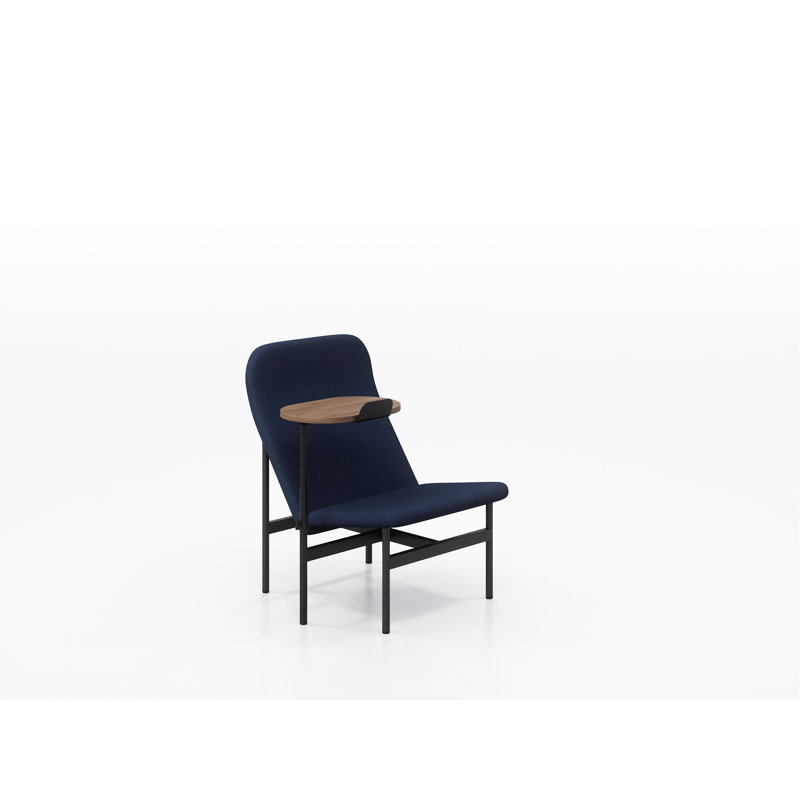 Chaise longue avec table pivotante Avalon, Châtaignier foncé, Océan