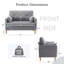 Canapé-lit George en chenille capitonné avec 2 coussins et poches de rangement George-630660916