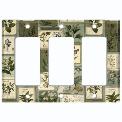 Metal Light Switch Plate Cover; US Standard Size 3 Gang GFI Rocker - Botanical Plant Journal