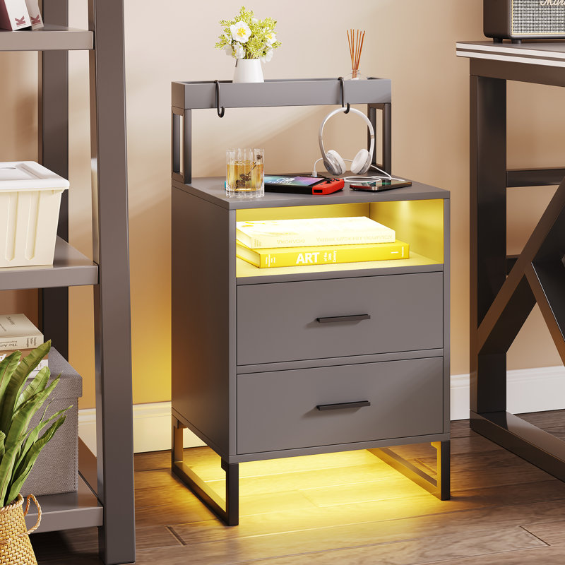 45cm W Bedside Table, Grey