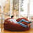 Big Joe Fuf 4Ft Foam Bean Bag Chair with Removable Cover for Kids, Teens, Deep Terracotta Corded Plush, Soft Polyester, 4 foot Large Reading and Gaming Seat-98338292-100759951
