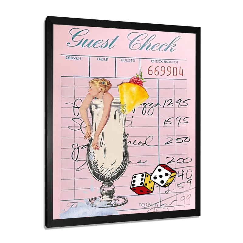 «Happy Check», art mural, salon, H 20 po x l 12 po x P 1 po, Toile encadrée noire simple
