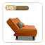 Canapé modulaire en cuir orange avec patte de chat orange-1993771457