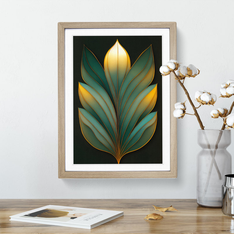 An Exceptional Leaf - Wall Art, 64cm H x 46cm W x 2cm D, Oak Framed