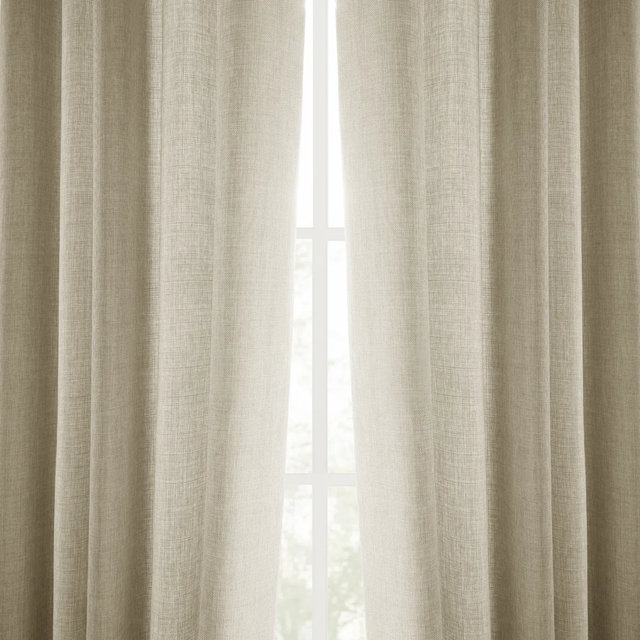 beige room darkening curtains