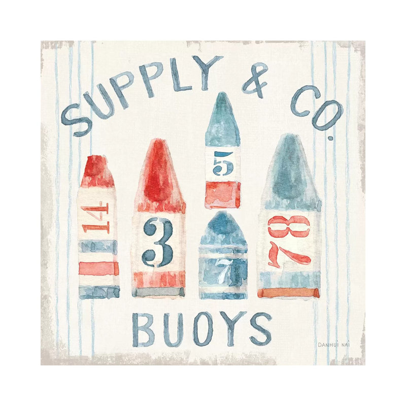 Floursack Nautical XV by Danhui Nai - Wrapped Canvas Gallery-Wrapped Canvas Giclée, 30.48 cm H x 30.48 cm W