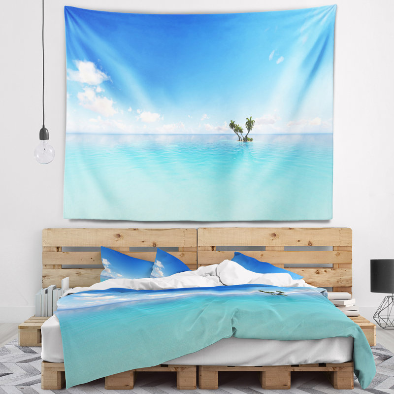 Tapisserie marine paysage marin, H 32 po x l 39 po