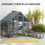 Grande clôture pour chat d'extérieur Catio, maisonnette en bois pour chats multiples, avec couvercle imperméable, 2 condos, 4 plateformes, pont, portes, gris