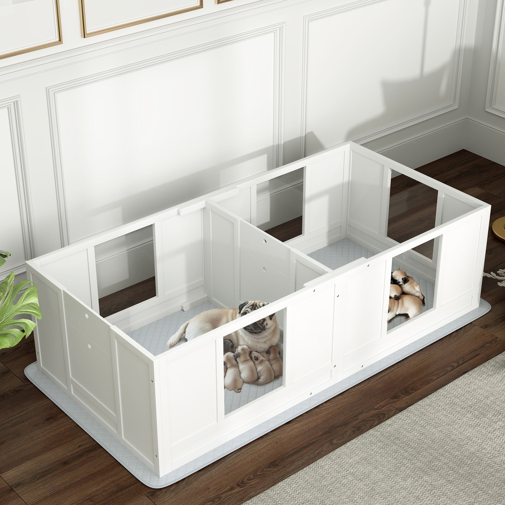 Curated visual reference: Fresh Look at Tucker Murphy Pet Whelping Box For Puppies Waterproof Mat