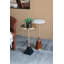 Aluminum Side Table with Tiered Black Marble Base - 12"Dia. x 23.5" - Gold