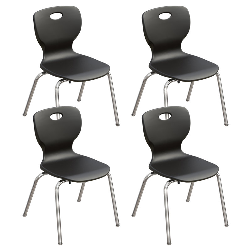 Chaise d'étudiant empilable Classic, 18", Noir