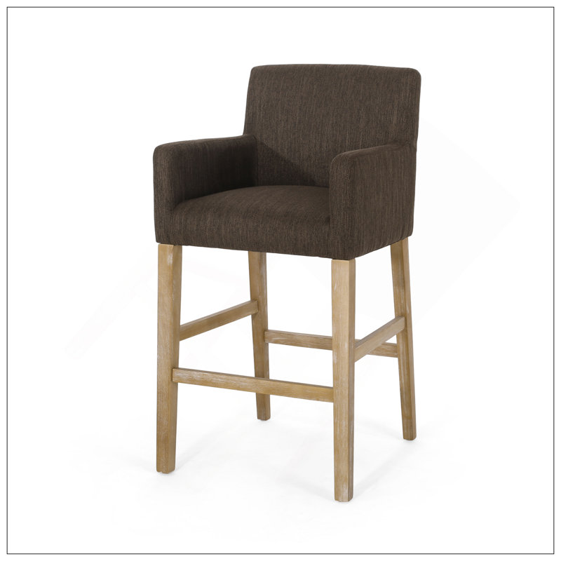 Upholstered 30.5 Inch Counter Stools - Brown/Weathered Natural, Brown, Brown
