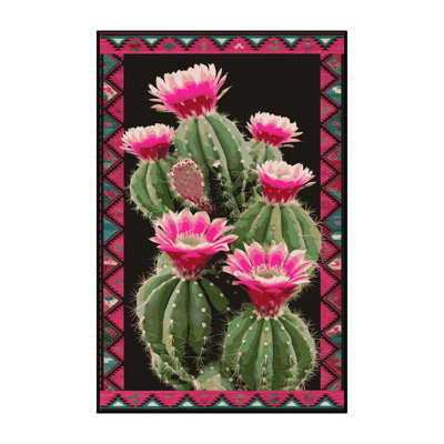Washable Prickly Pear Southwestern Area Rug