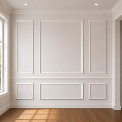 Art3d 96''x1.34'' Wall Molding Trim,Glue Up Wainscoting &Accent Wall Paneling Frame,Set of 8