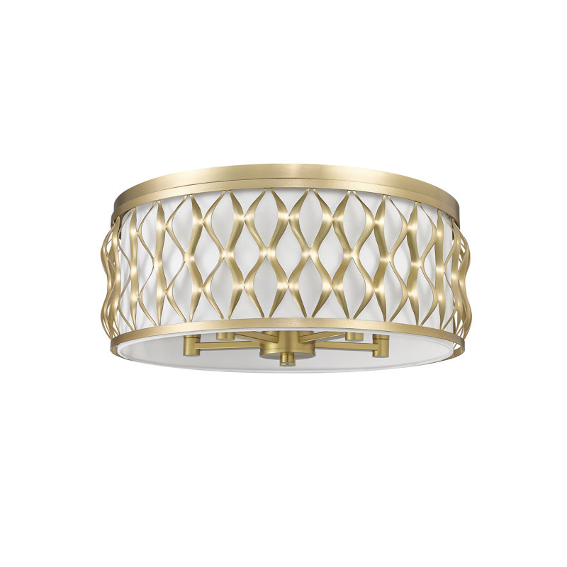 Reggi Fabric Flush Mount, Modern Gold