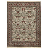Hand Knotted Wool Oriental Area Rug in Ivory