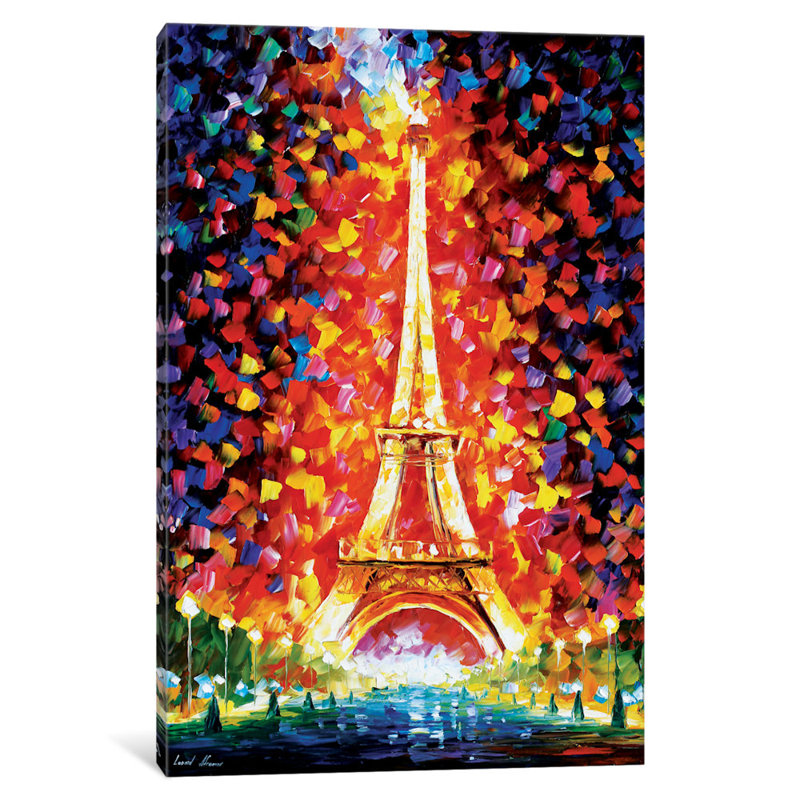 « paris eifel tour lighted », impression sur toile tendue, H 40 po x l 26 po x P 1,5 po