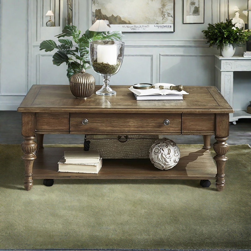 American retro brown rectangular end table