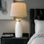 Lampe de table en céramique de 27 po pour chambre à coucher et salon, lampe de table de chevet style rustique bohème rustique moderne, décor de bureau de bureau à domicile, blanc