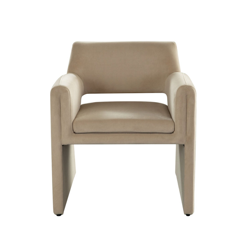 Chaise de salle à manger / d'appoint Flynn en velours performance chameau clair