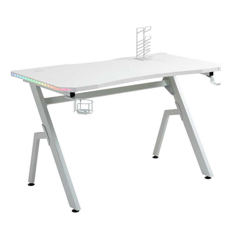 Bayron Metal Base Writing Desk, White