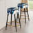 Ensemble de 2 tabourets de bar Astrask Blue White Damask Radiance