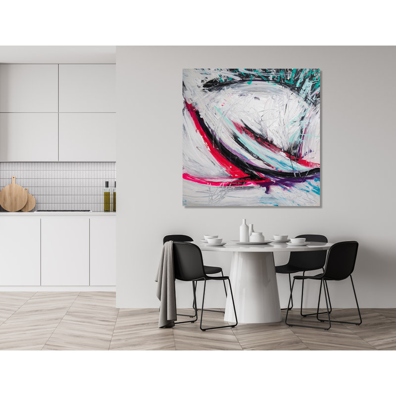 Miami Vice On Giclee Canvas Hand Embellished Art, 20" H x 20" W x 1.75" D, Brown Framed Canvas