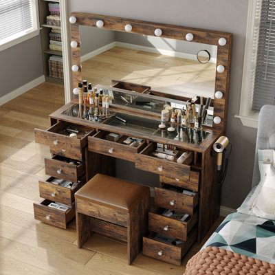 11-Drawer Vanity Set with LED Lights