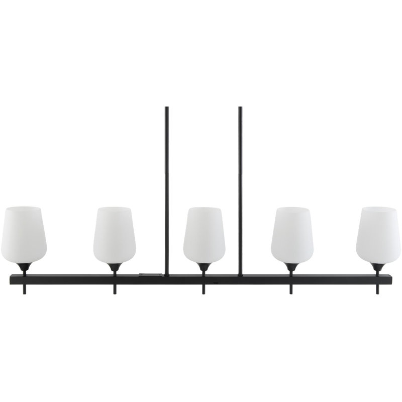 Roberdeau Chandelier, White, Matte Black