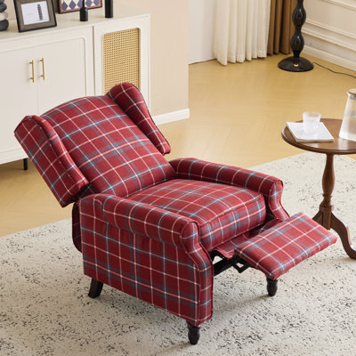 Upholstered Recliner With Solid Wood Legs