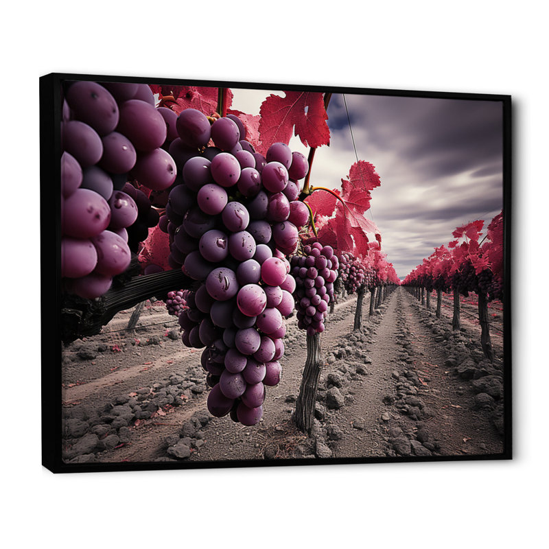 " France Bordeaux Vineyard Symphony II ", H 34 po x l 44 po x P 1,5 po, Cadre flottant noir